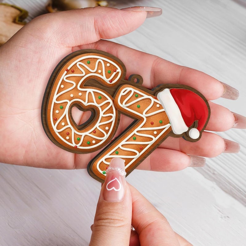 Hyperlama 67 Christmas Ornament, 67 Ornaments for Xmas Tree, Funny Christmas Ornaments 2025, 6 7 Meme Ornament for Teens, Six Seven Gifts, Funny Gifts for Kids, Teens, Teen Girls Trendy Stuff - Image 2